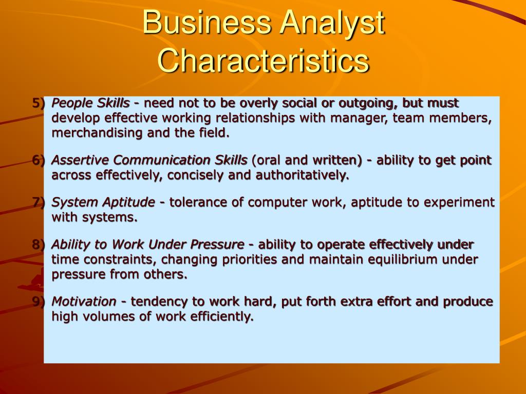 Characterisitics of job analyst