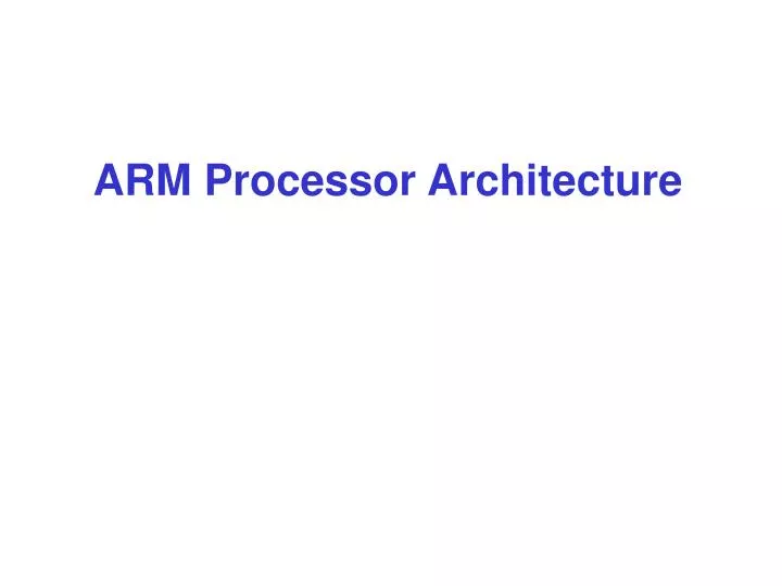 arm processor architecture n.