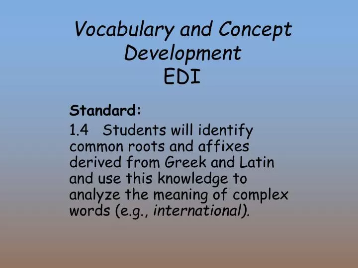 vocabulary and concept development edi n.