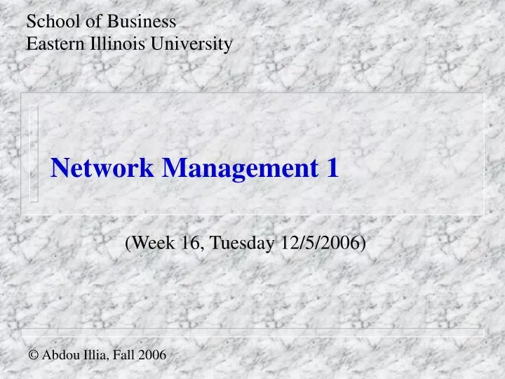 network management 1 n.