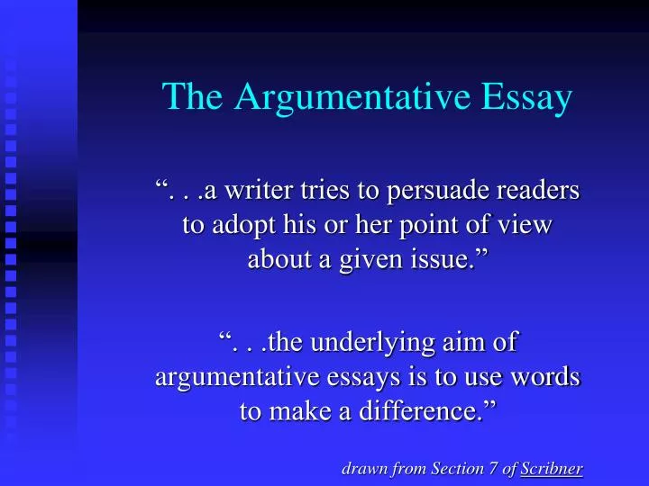 the argumentative essay n.