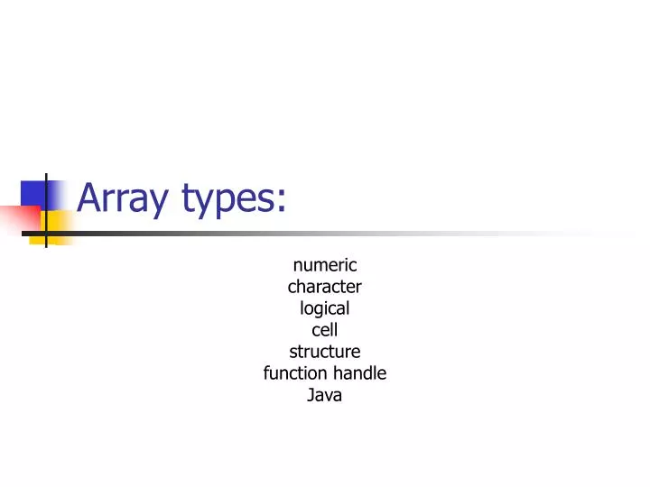 PPT - Array types: PowerPoint Presentation, free download - ID:613767