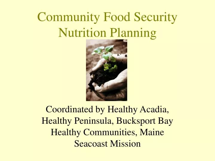 community food security nutrition planning n.