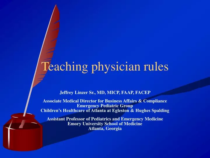 PPT Teaching physician rules PowerPoint Presentation, free download