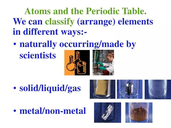 atoms and the periodic table n.