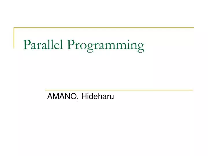 PPT - Parallel Programming PowerPoint Presentation, free download - ID ...