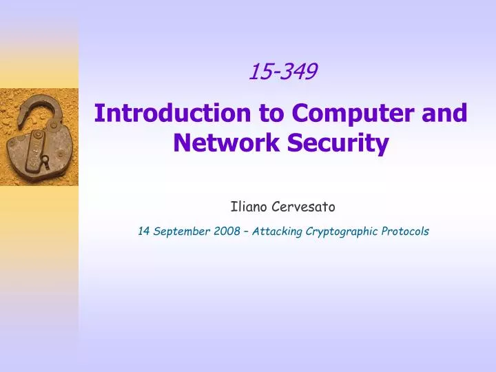 15 349 introduction to computer and network security n.