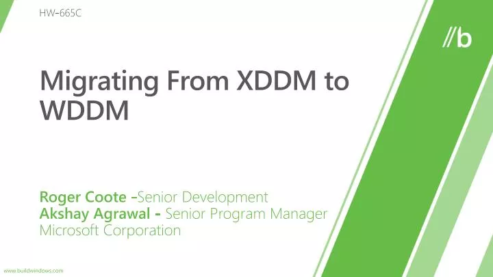 migrating from xddm to wddm n.