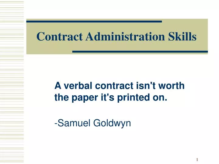 contract administration skills n.