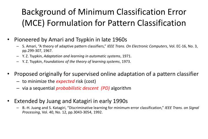 Pattern Classification Error | ppt sle separation margin based minimum Pattern Classification Error | ppt sle separation margin based minimum