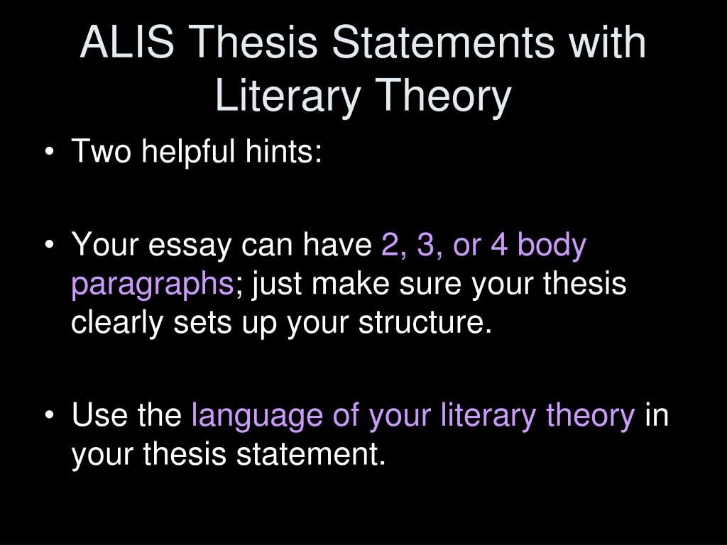 thesis on literary theory