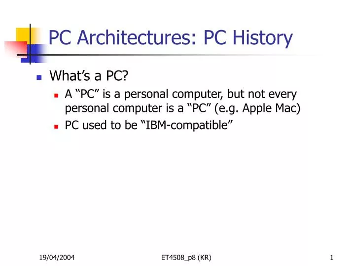 pc architectures pc history n.