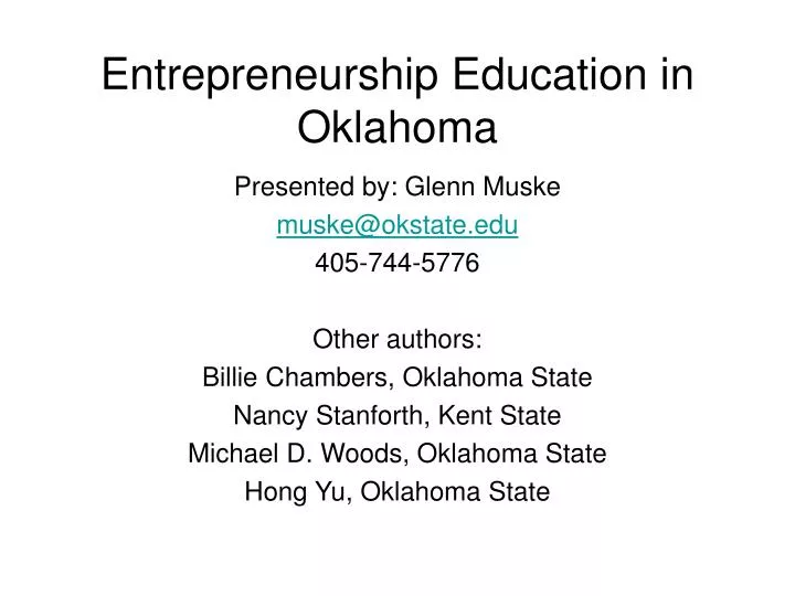 entrepreneurship education in oklahoma n.