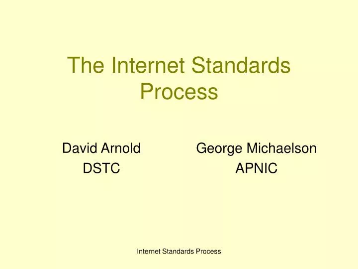 the internet standards process n.