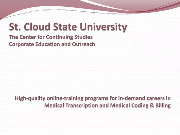 st cloud state university the center for continuing studies corporate education and outreach n.