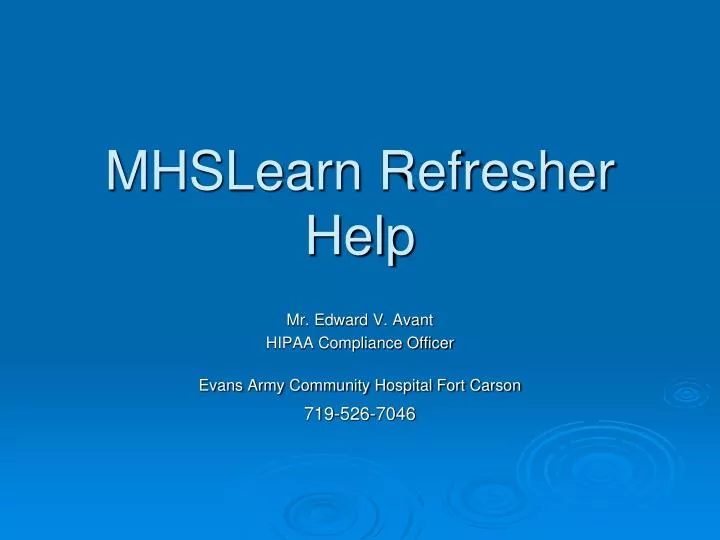 mhslearn refresher help n.
