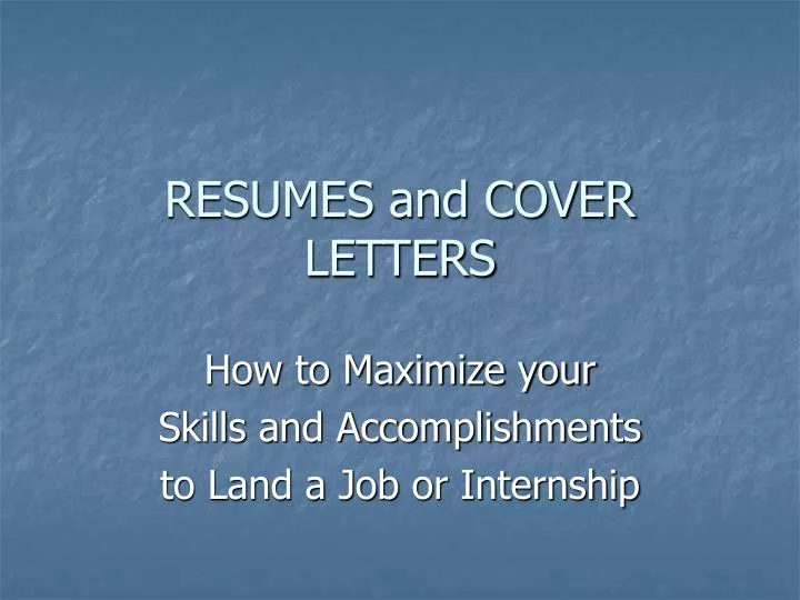 resumes and cover letters n.
