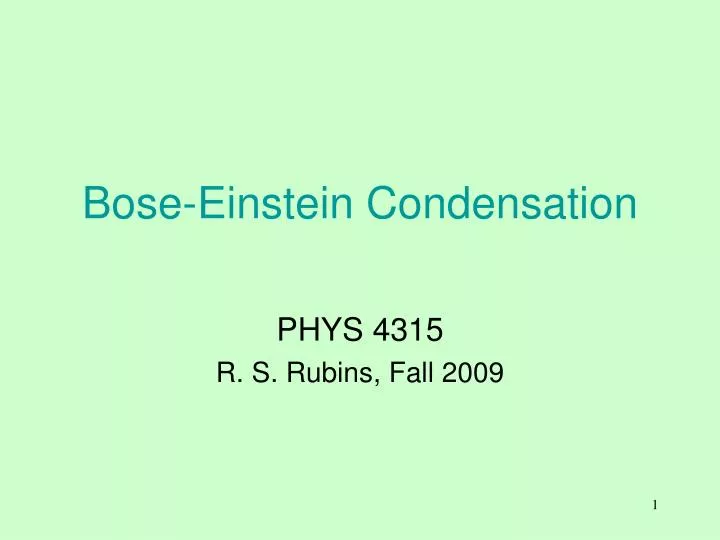 bose einstein condensation n.
