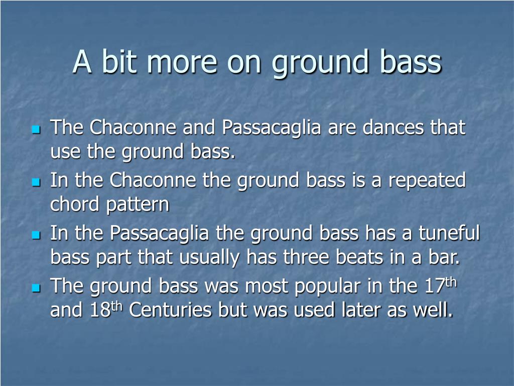 PPT Area of Study 1, Ground Bass PowerPoint Presentation, free