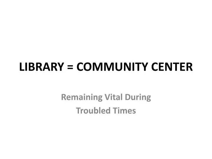 library community center n.