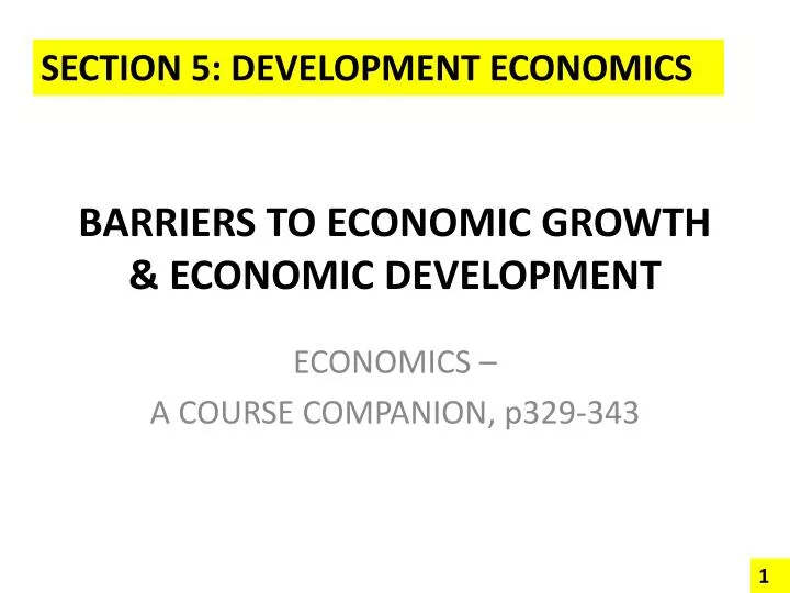 barriers to economic growth economic development n.