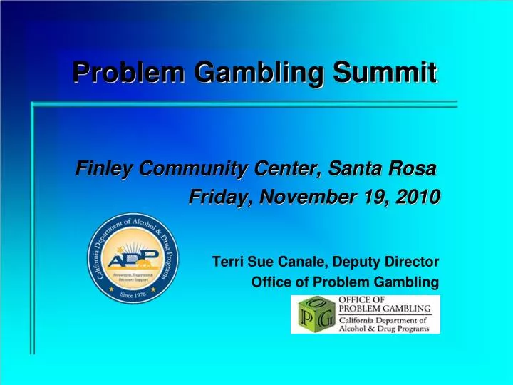 problem gambling summit n.