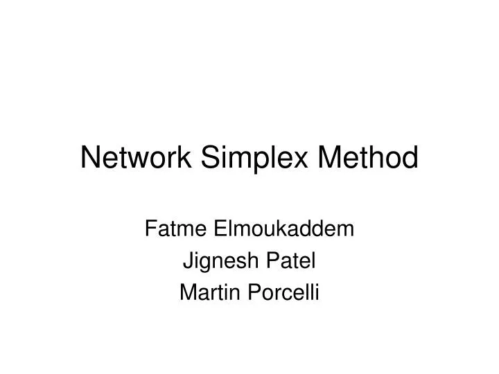 network simplex method n.