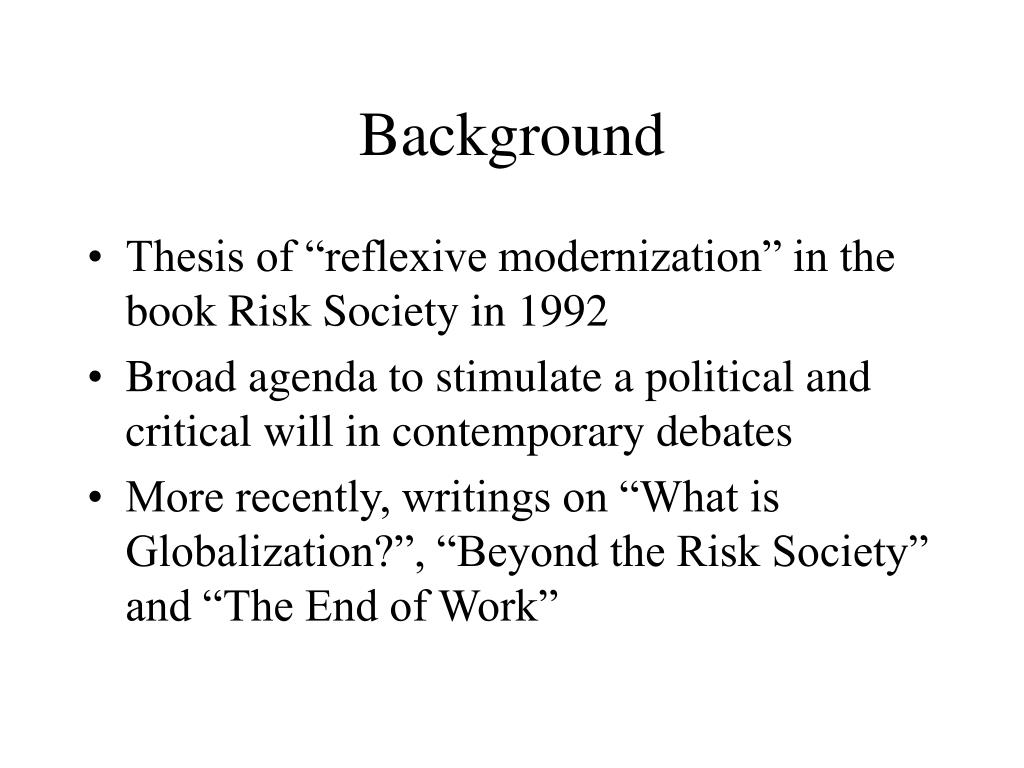 risk society thesis
