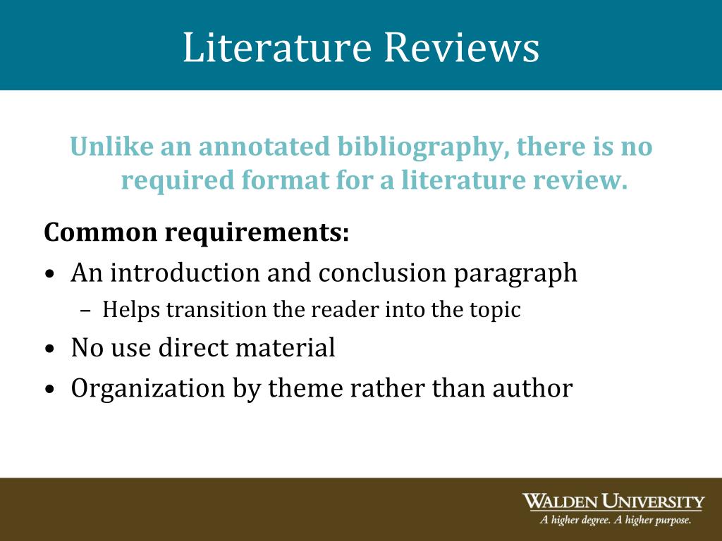 literature review on bibliography