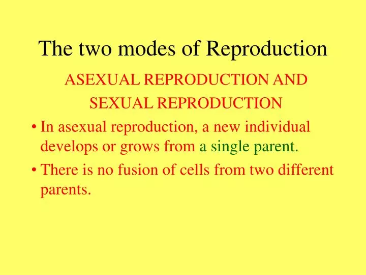 the two modes of reproduction n.