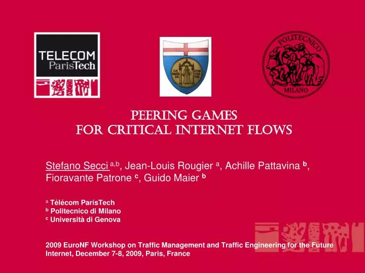 peering games for critical internet flows n.
