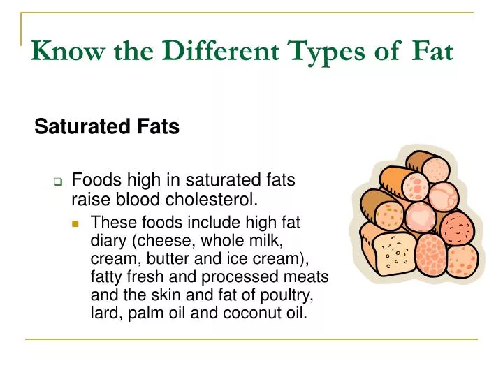 know the different types of fat n.