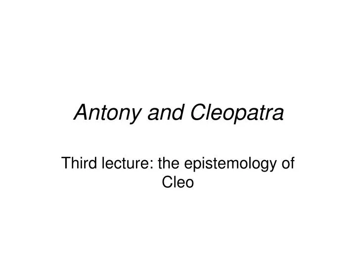 antony and cleopatra n.