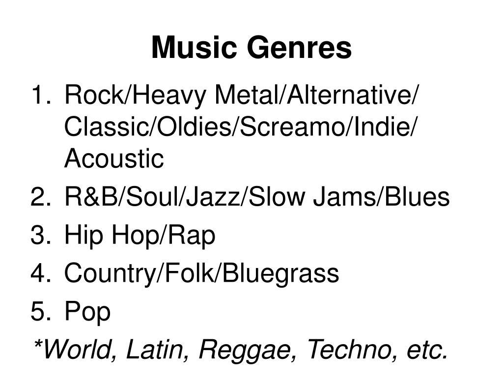 presentation about music genres