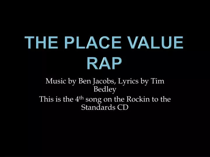 the place value rap n.