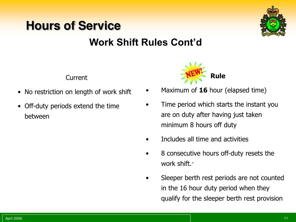 NEW HOURS-OF-SERVICE REGULATIONS Effective October 1, ppt download