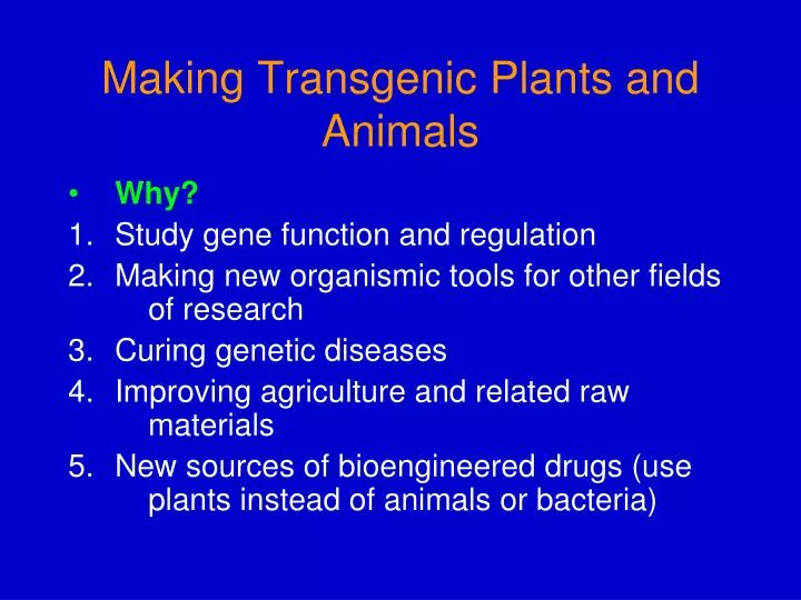 Ppt Making Transgenic Plants And Animals Powerpoint Presentation Free Download Id 627191