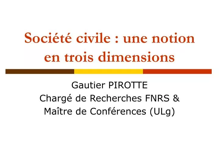 PPT - Société Civile : Une Notion En Trois Dimensions PowerPoint ...