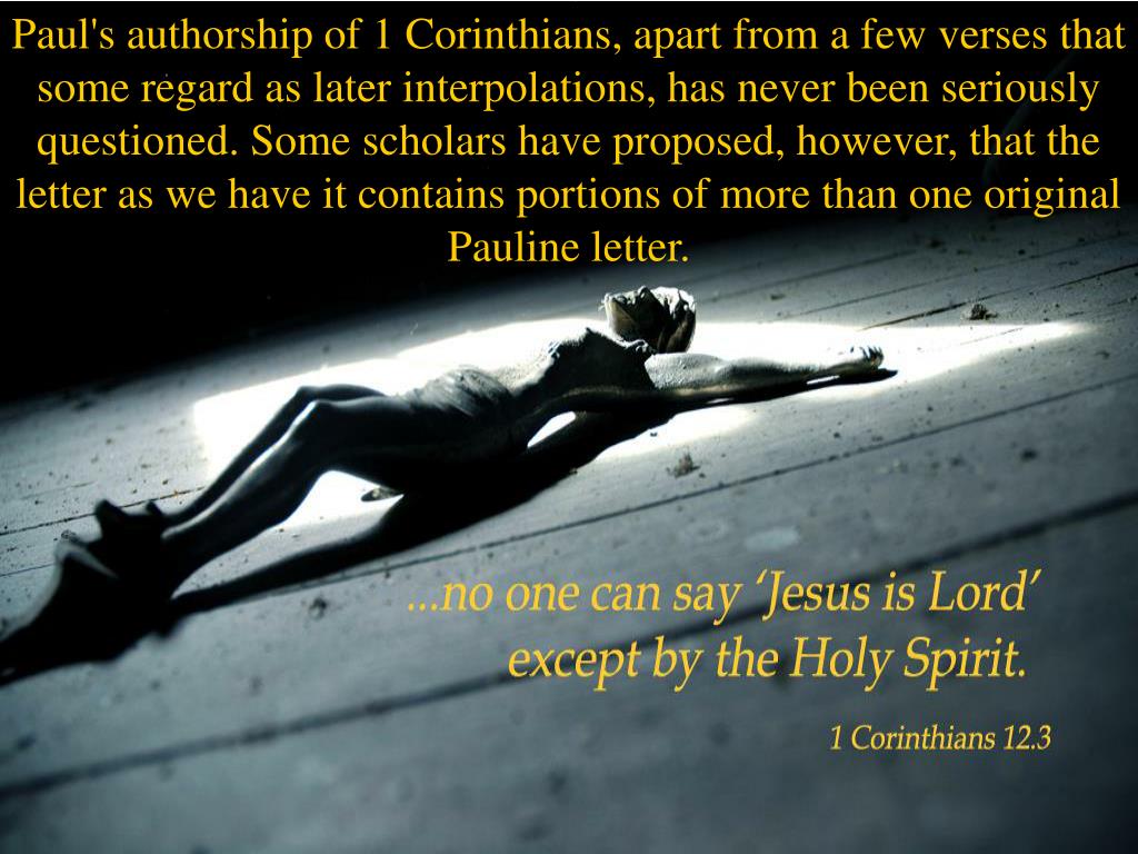 PPT Introduction to THE FIRST LETTER OF PAUL TO THE CORINTHIANS PowerPoint Presentation ID