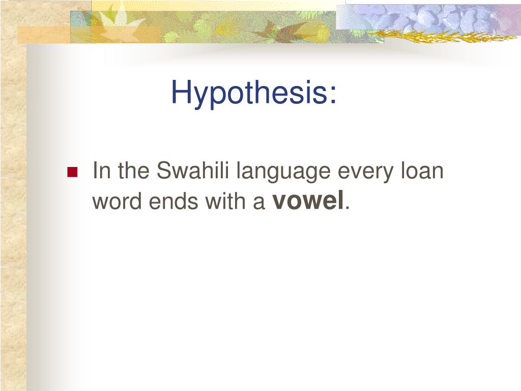 hypothesis meaning in swahili