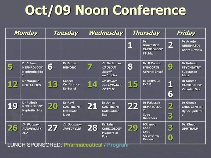 PPT Oct/09 Noon Conference PowerPoint Presentation, free download