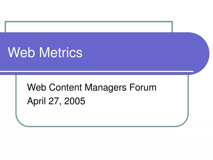 web metrics n.