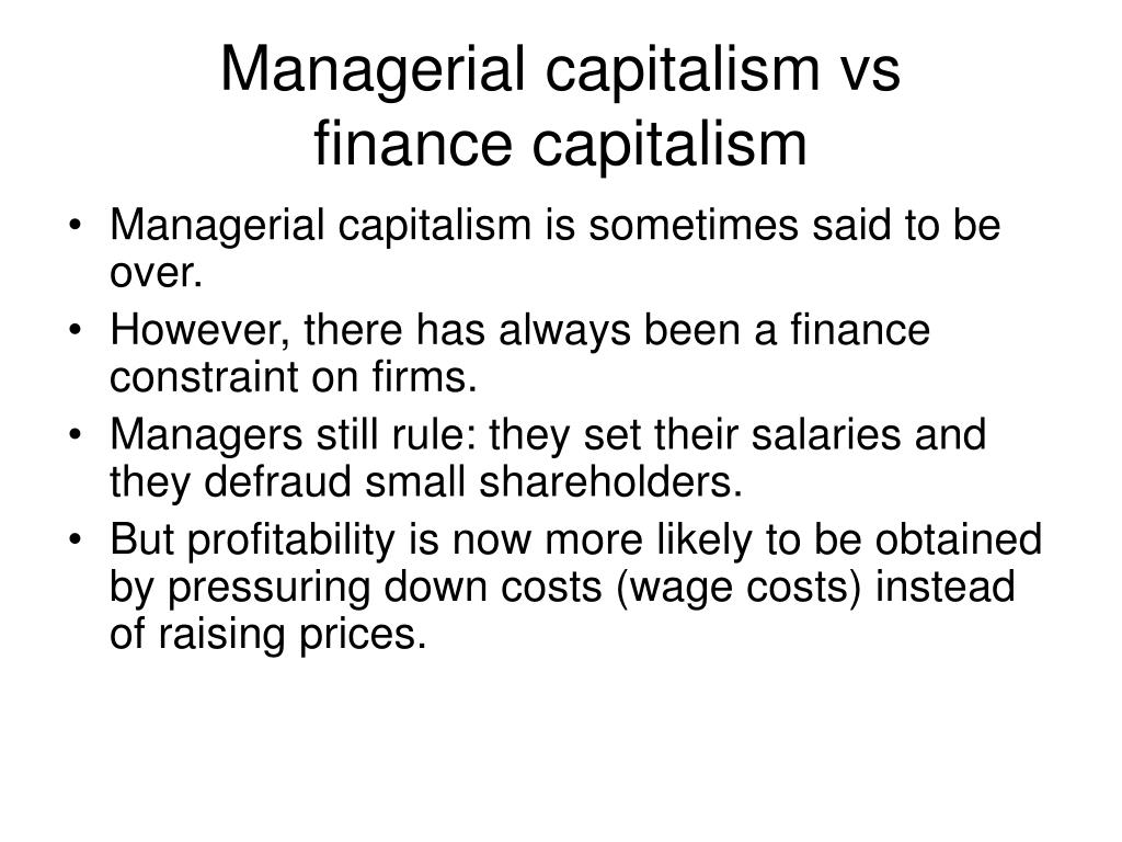 managerial capitalism managerial capitalism