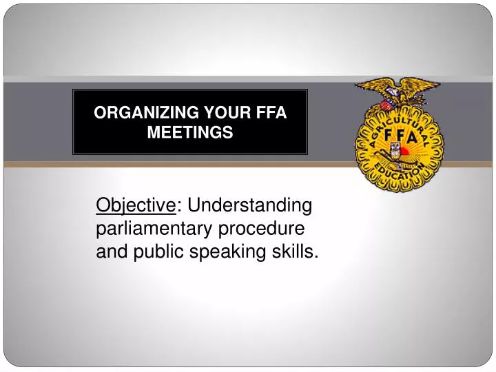 organizing your ffa meetings n.