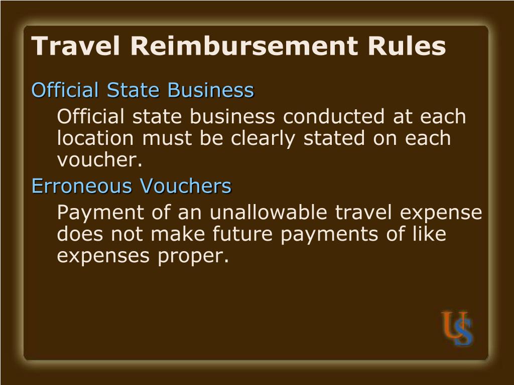 travel reimbursement rules