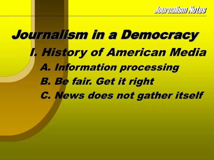 journalism in a democracy n.