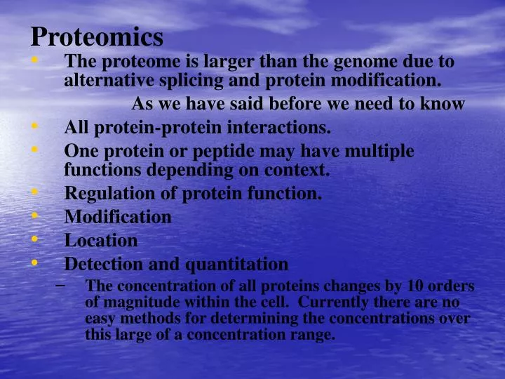 proteomics n.