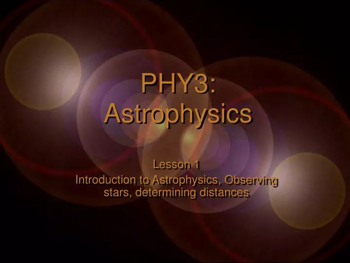 phy3 astrophysics n.