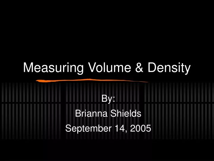 measuring volume density n.