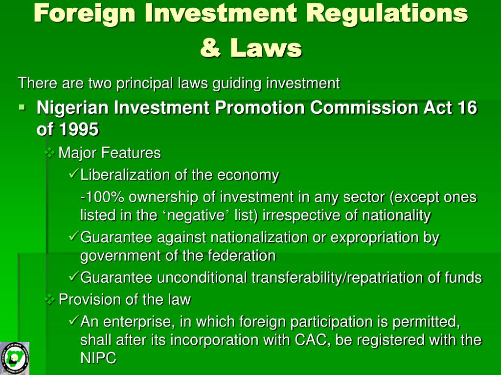 Ppt Nigerian Investment Promotion Commission Plot 1181 Aguiyi Ironsi Street Maitama District
